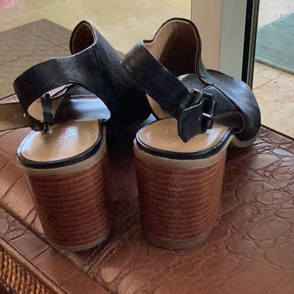 Franco Sarto Black leather Wedge Shoes - Picture 3 of 5